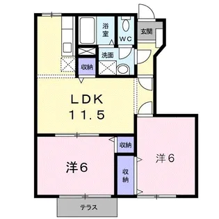 アメニティハイツ D【1階】の間取り