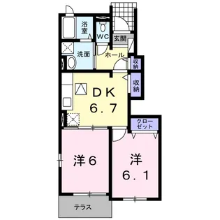 プリムローズA【1階】の間取り