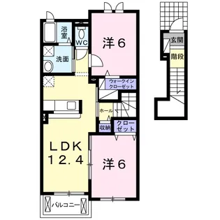 プリムローズA【2階】の間取り
