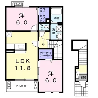 PRATCRIA小鯖A【2階】の間取り