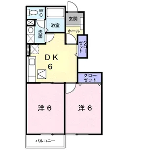 サニーハイツA【1階】の間取り