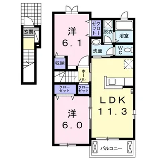 ピープルA【2階】の間取り
