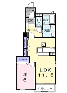1LDKの間取り画像