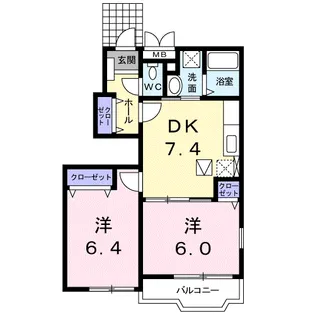 ニューハーバーライト【1階】の間取り