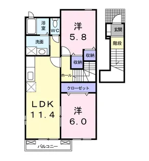 パルティールA【2階】の間取り
