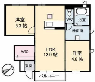 リバージュ B棟【1階】の間取り