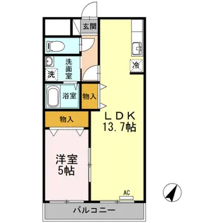 アステラス湯田【1階】の間取り