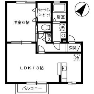 1LDKの間取り画像