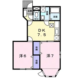 カサ・ブランカC【1階】の間取り