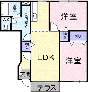 ニュークレールメゾンA【1階】の間取り