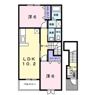 ウィスタリアA【2階】の間取り