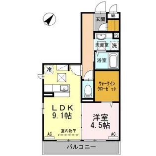 シャイン ブランチ湯田【1階】の間取り