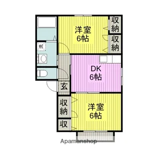 サンライズ21 B【2階】の間取り