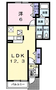 サンハウスヨシキB【1階】の間取り