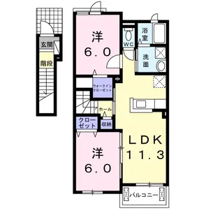 オストラーゼン ハオス【2階】の間取り