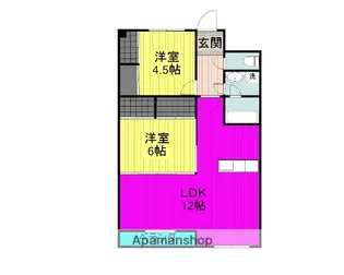 プランドール矢原【5階】の間取り