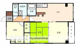 プランドール矢原【4階】の間取り