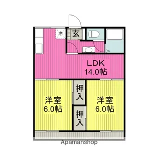 2LDKの間取り画像