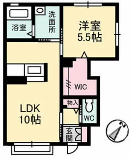 シャーメゾン ミルレ・ローゼ【1階】の間取り