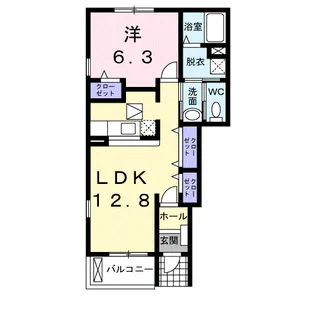ベルネージュ・Y【1階】の間取り