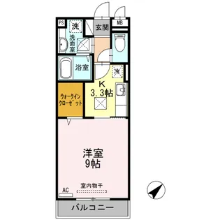 シャインシード湯田【3階】の間取り