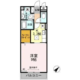 シャイン シード 湯田【3階】の間取り