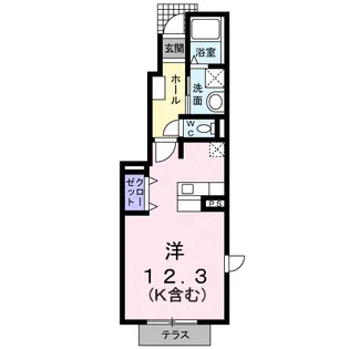 ヴィラ ミニョン A【1階】の間取り