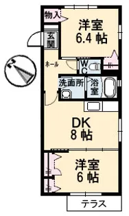 コート・フローラル【2階】の間取り