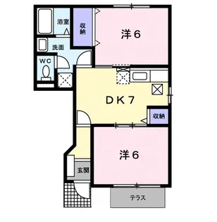 ニュークレールメゾンB【1階】の間取り