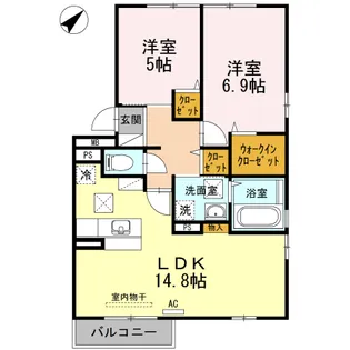 Yラルーチェ【2階】の間取り