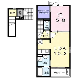 フェルト プラース A【2階】の間取り