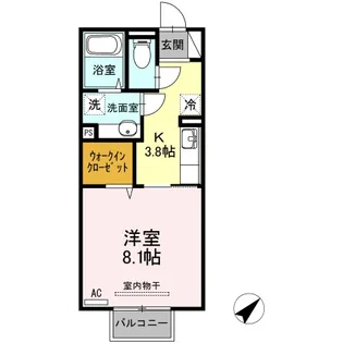 シャイン リーフ 山口 A棟【2階】の間取り