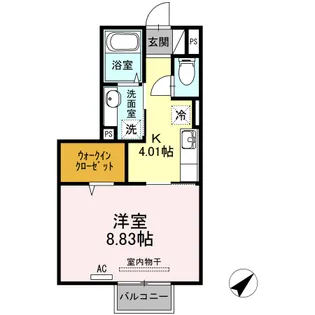 シャイン リーフ 山口 B棟【2階】の間取り