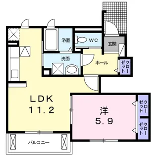 サン・ボヌールC【1階】の間取り