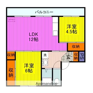 ヴィラナリー菅内Ⅰ【3階】の間取り
