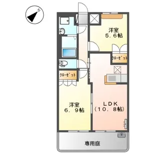 ぺティ ルミナス【1階】の間取り