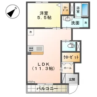 パルジェプランドール【1階】の間取り