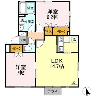 メゾンサミーヨ【1階】の間取り
