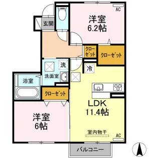 フォレスト【1階】の間取り