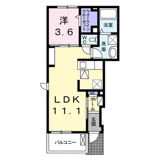 ヴィラ・ステイサイドD【1階】の間取り