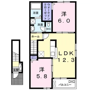 ストリートナインB【2階】の間取り