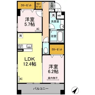 アイコート中東【3階】の間取り