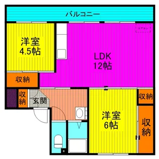 2LDKの間取り画像