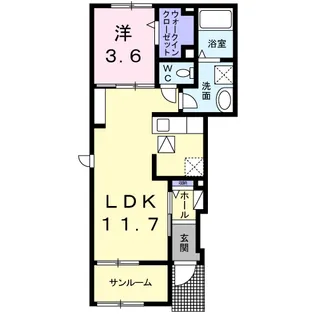 メゾン・ハヤブサ2 A【1階】の間取り