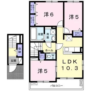 メゾン・ハヤブサ2 C【2階】の間取り