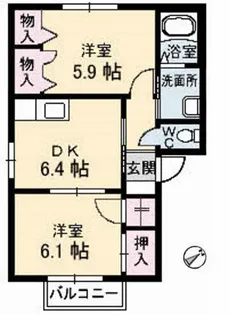 アンジュウ デヤ C棟【2階】の間取り