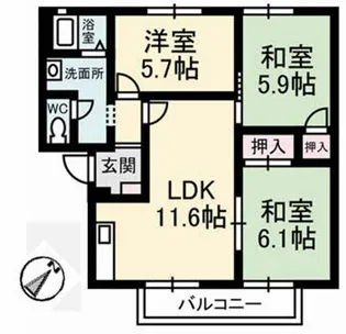 グリーンハイツ芝崎【2階】の間取り