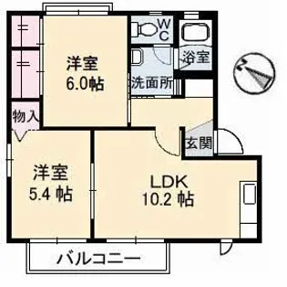 グリーンヴィレッジ B棟【2階】の間取り