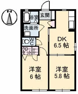 コーポ シャルダン【1階】の間取り