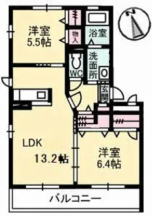 サンライズスクエアA【2階】の間取り